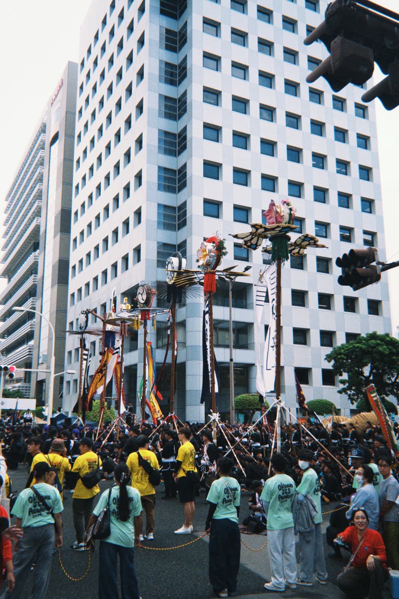 Young people in a festival crowd in Naha